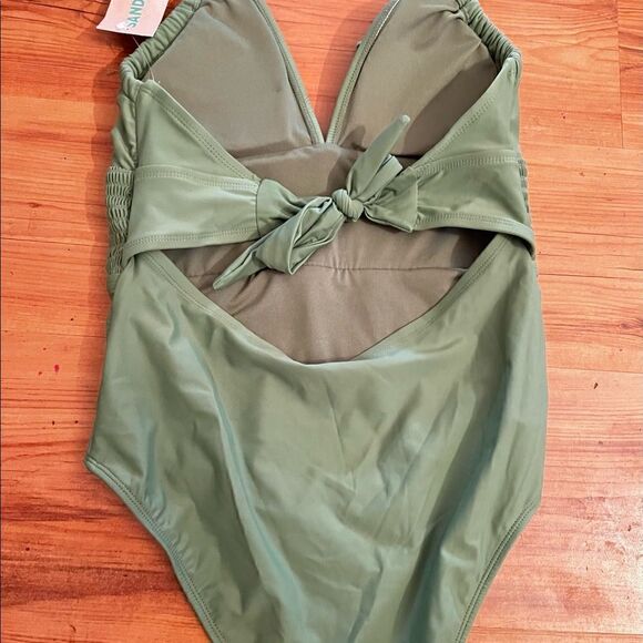 Sandflower Olive Green Womens Medium One Piece Swimsuit - Picture 4 of 5